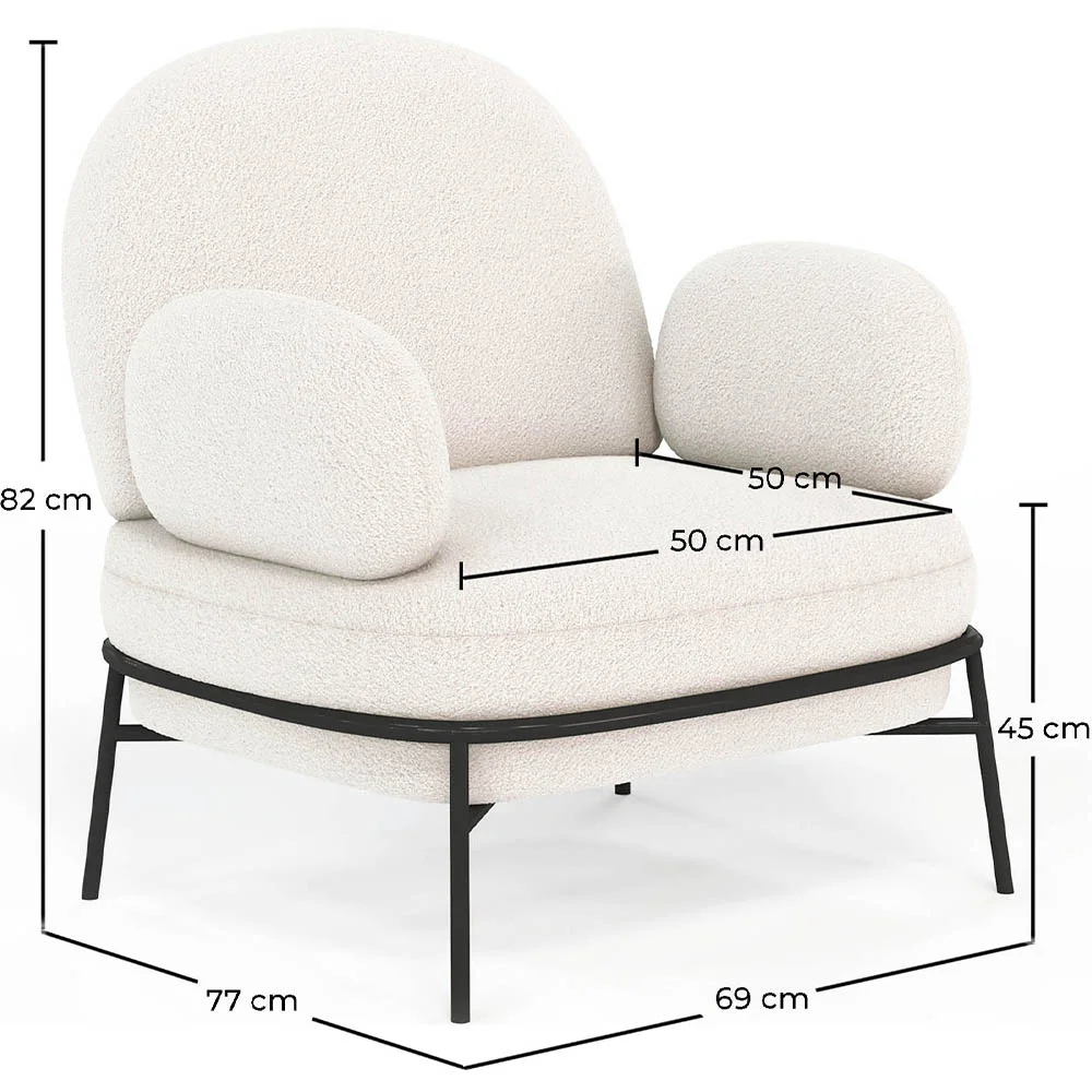 Fotel Projektowy - Obity Materiałem Bouclé - Alia image 10