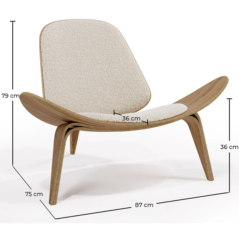 Fotel designerski - Fotel skandynawski - Tapicerowany Boucle - Lucy image 10