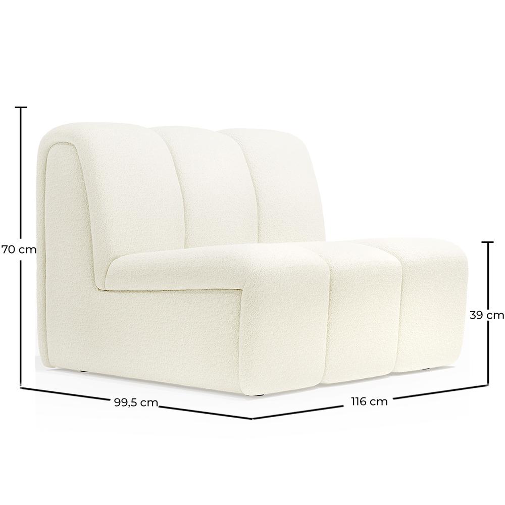 Prosta Sofa Modułowa - Tapicerowana w Tkaninę Bouclé - Herridon image 10