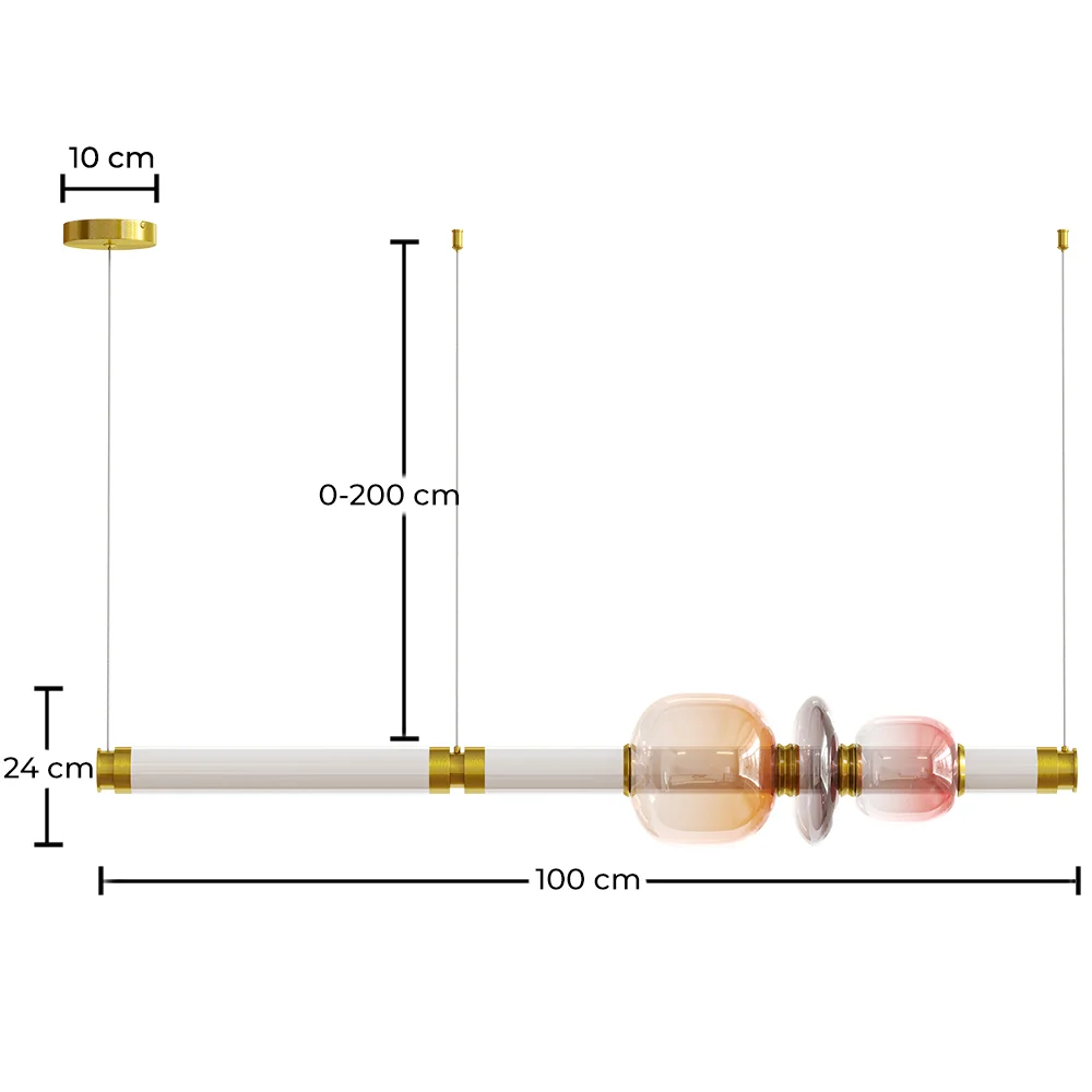 Lampa wisząca ze szkła - LED - Singlen 100 CM image 10