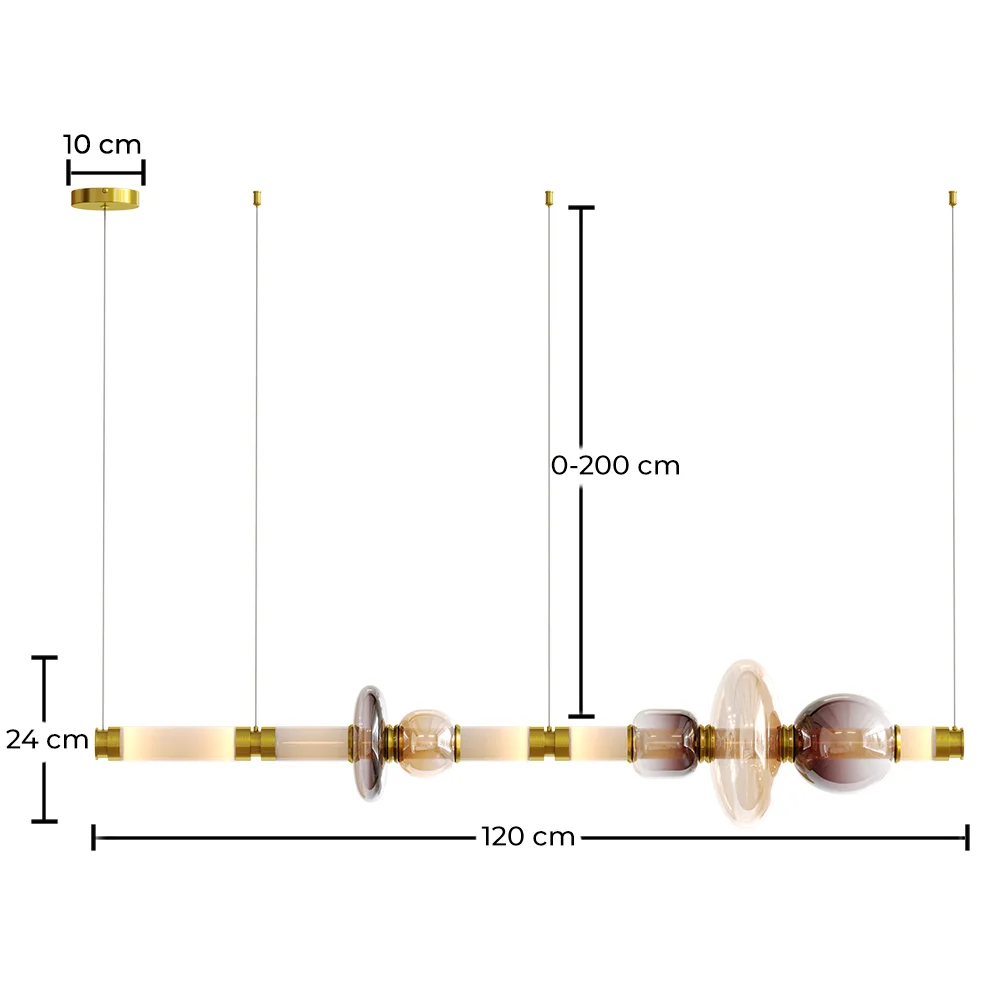 Lampa wisząca ze szkła - LED - Singlen 120 CM image 10