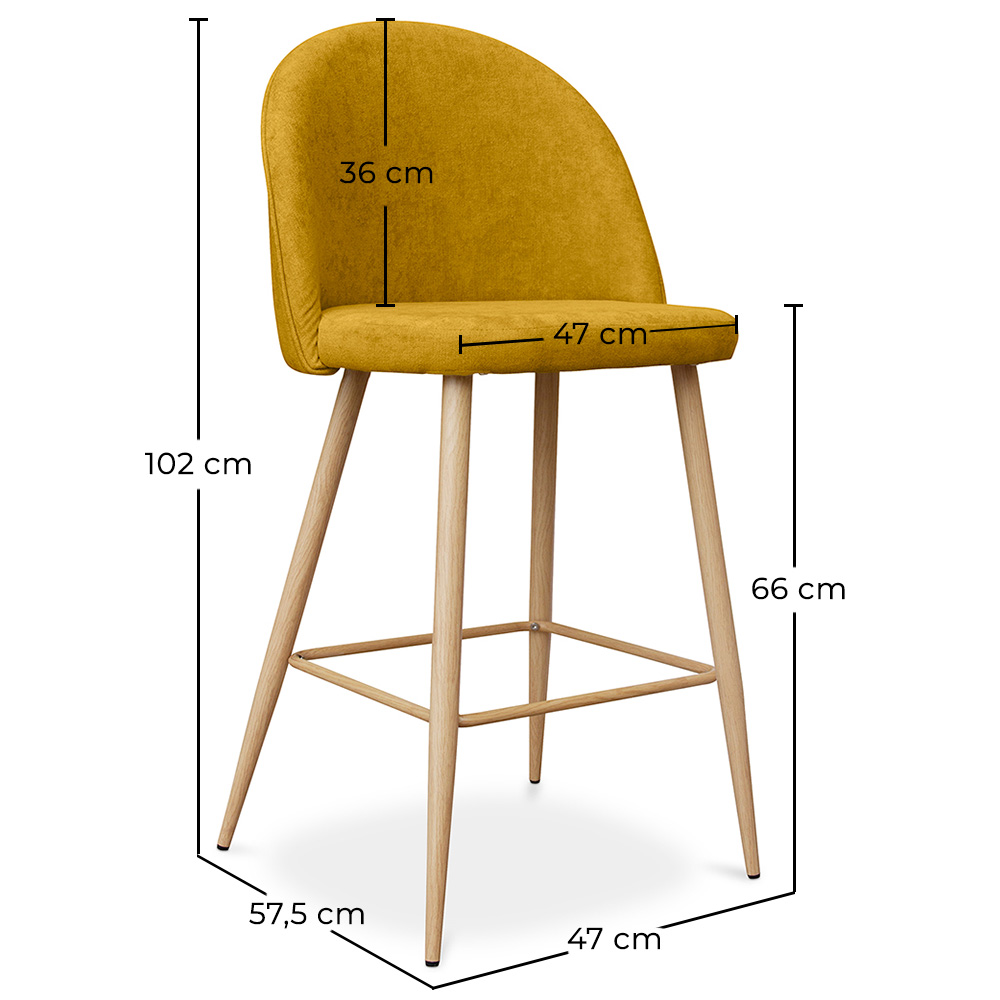 Stołek tapicerowany tkaniną - Scandinavian Design - 66cm - Evelyne image 10