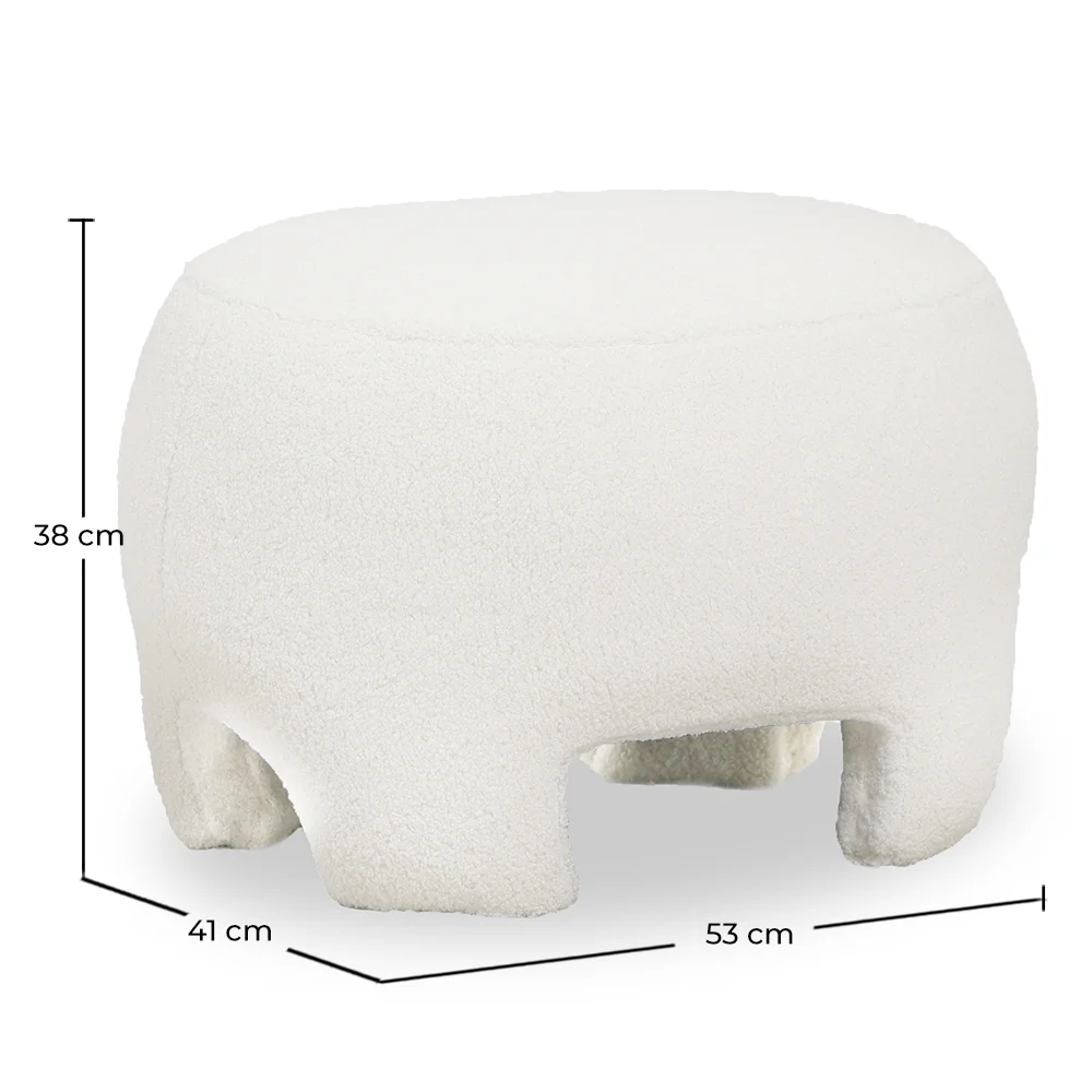 Podnóżek Tapicerowany - Puf w Tkaninie Bouclé - Magnolia image 10