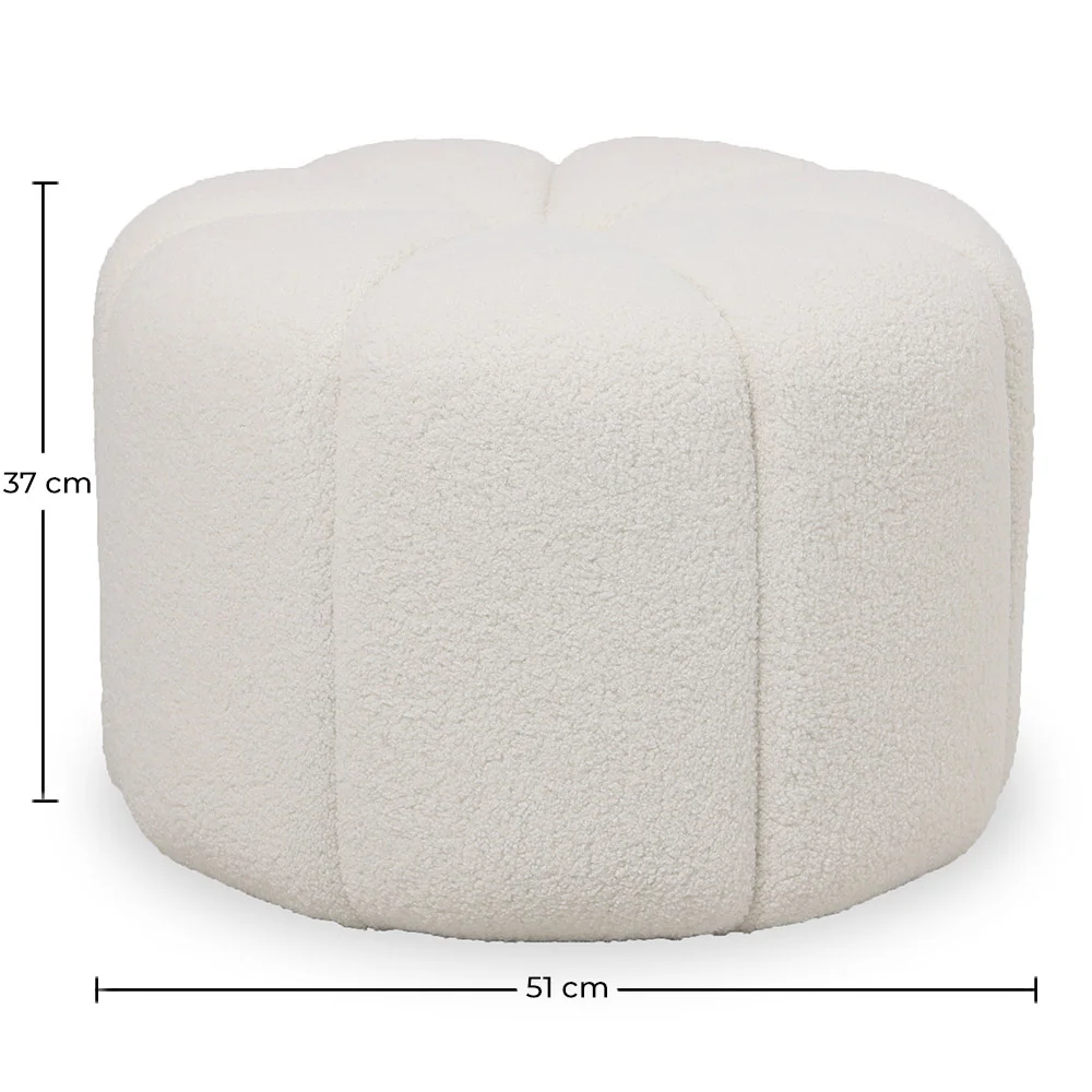 Okrągły Puf Tapicerowany w Materiał Bouclé - Posera image 10