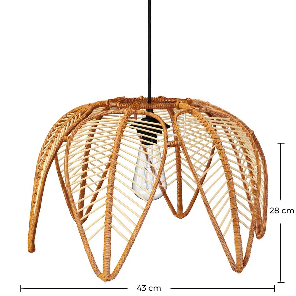 Lampa Sufitowa z Ratana - Styl Boho Bali - Cardenia image 10