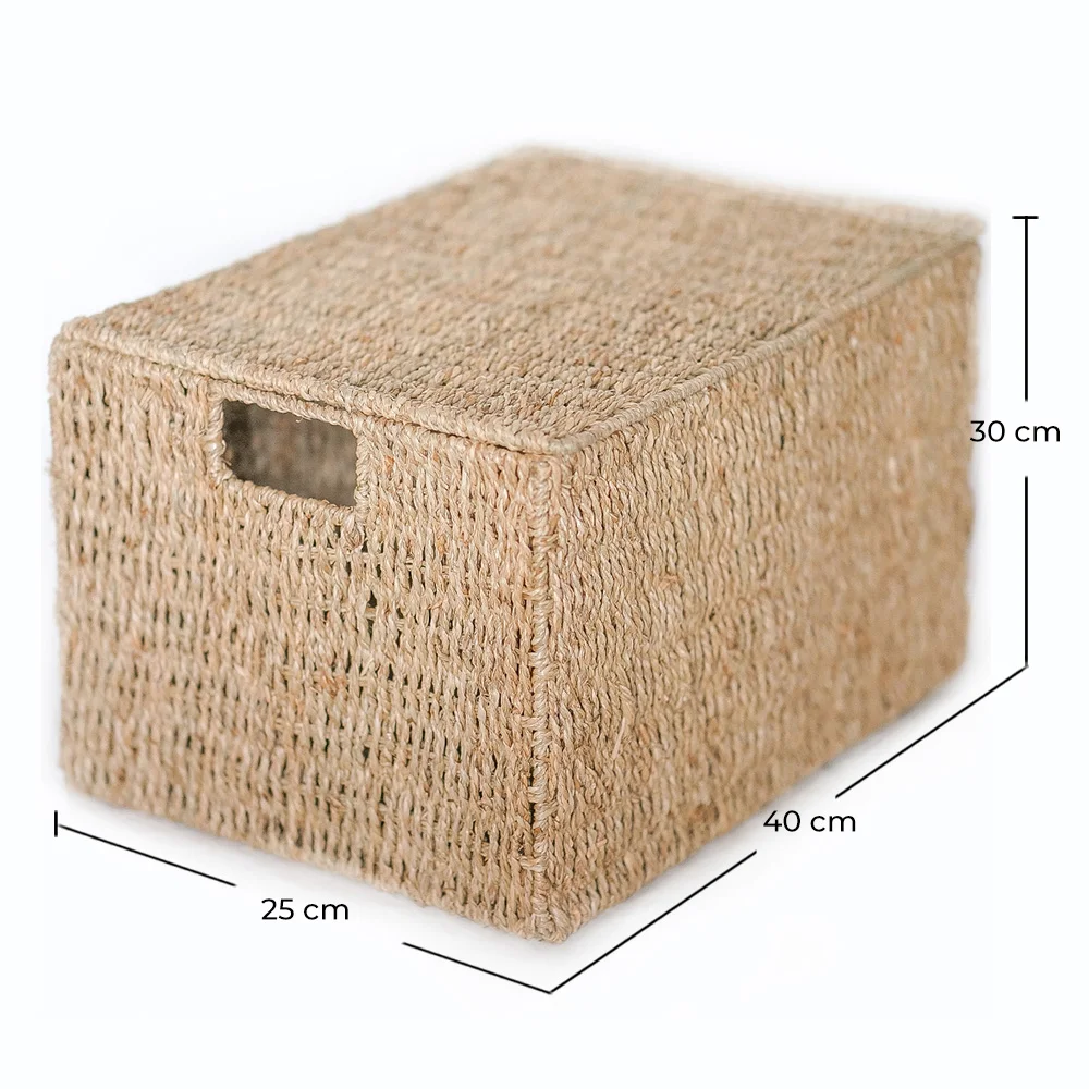Kosz z Naturalnych Włókien z Pokrywką - 40x30CM - Maracay image 10