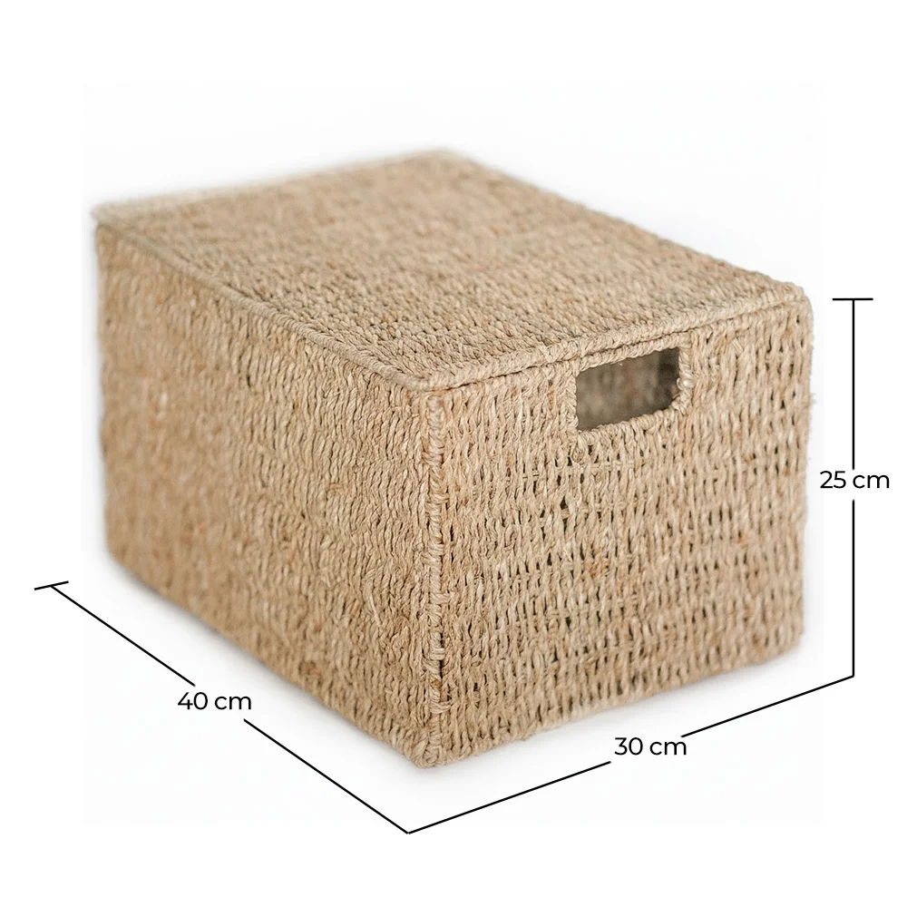 Kosz z Naturalnych Włókien z Pokrywką - 40x30CM - Maracay image 10
