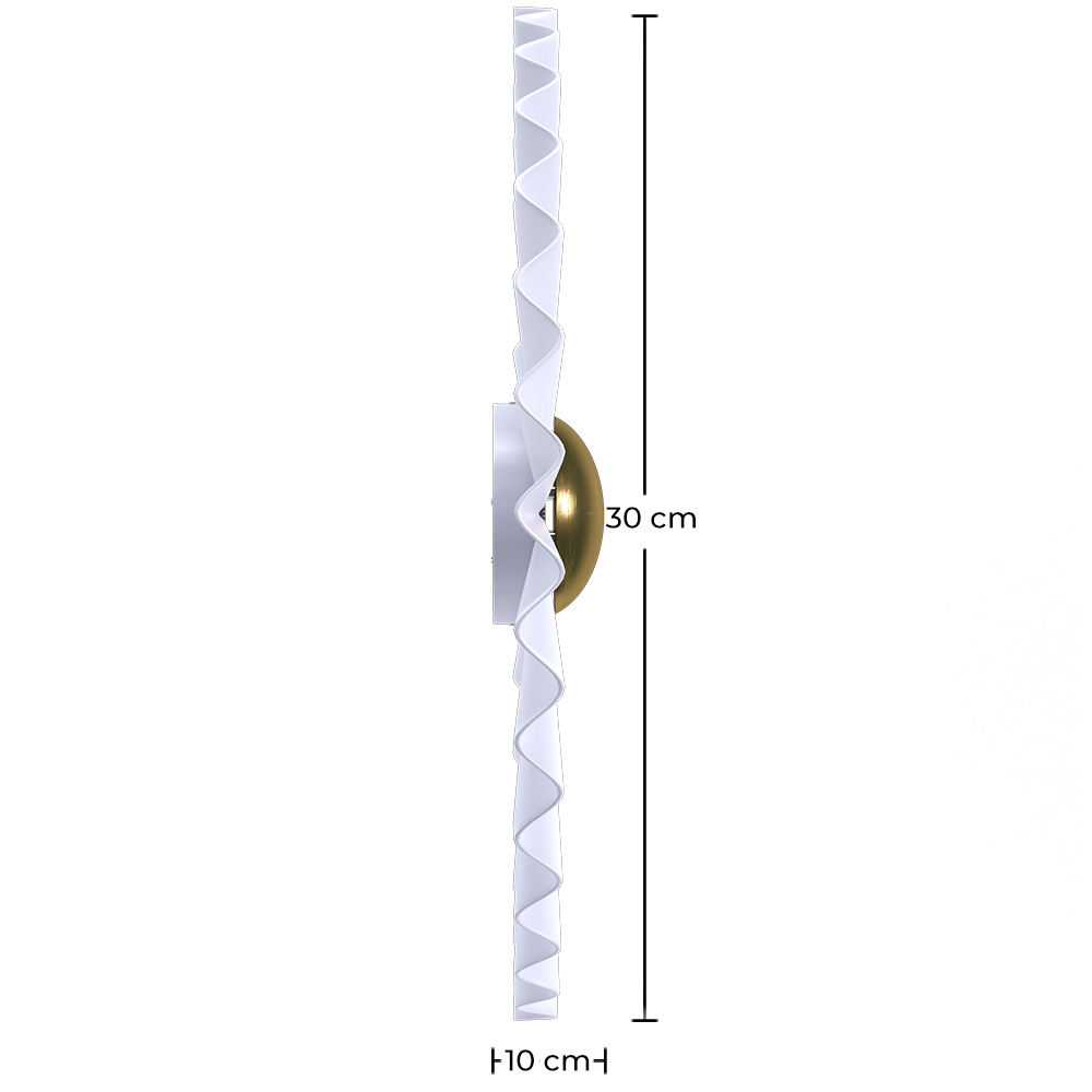 Lampa Ścienna Aplikacja Kwiat w Białym i Złotym Metalu - 30CM image 10