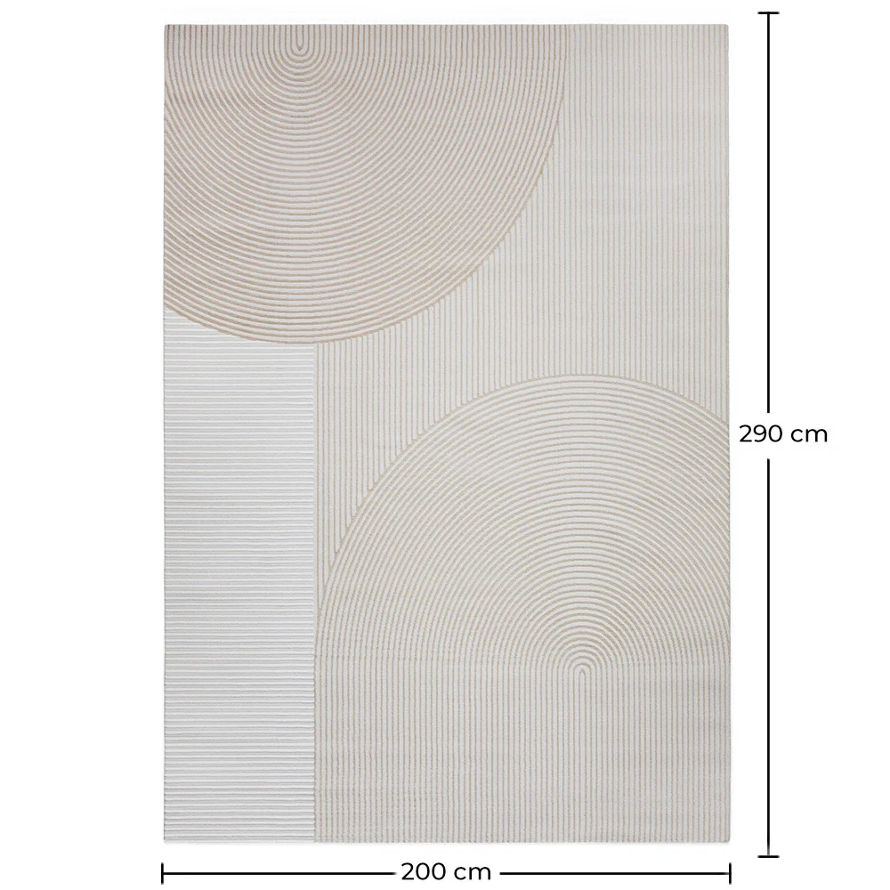 Duży Dywan z Nowoczesnym i Współczesnym Wzorem - Beżowy (290x200 cm) - Ryng image 10