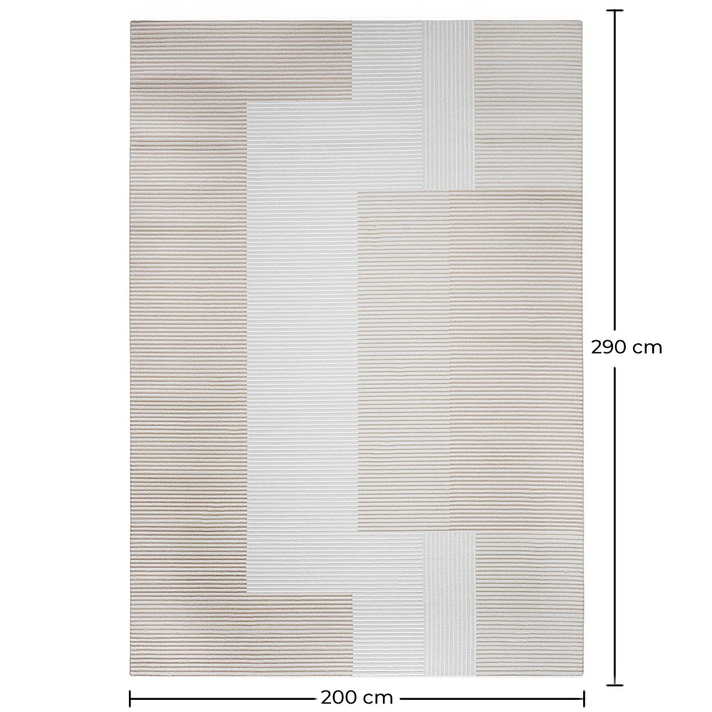 Duży Dywan z Nowoczesnym i Współczesnym Wzorem - Beżowy (290x200 cm) - Loru image 10
