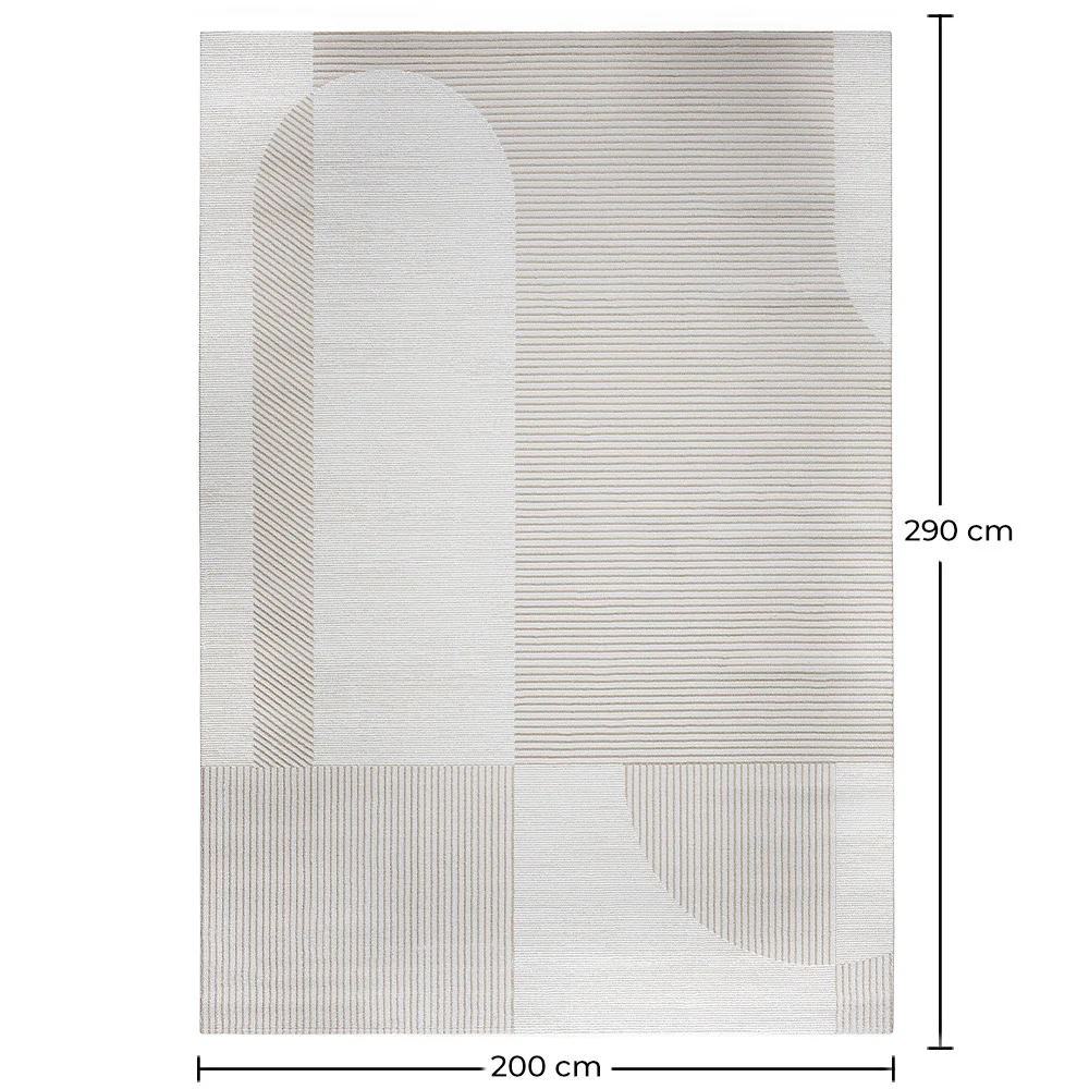 Duży Dywan z Nowoczesnym i Współczesnym Wzorem - Beżowy (290x200 cm) - Spere image 10