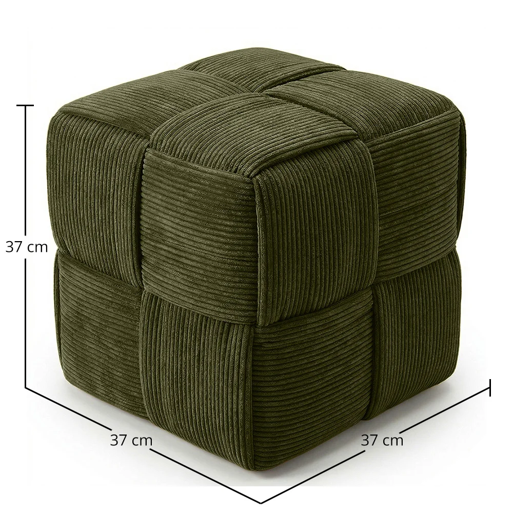 Kwadratowy Puf Tapicerowany Sztruksem - Nowoczesny Design - Cube image 10