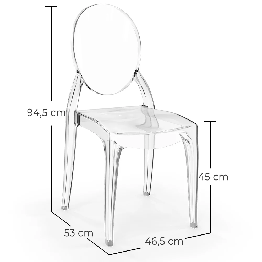 Zestaw 4 krzeseł do jadalni przezroczystych - Estilo Victoria  image 10
