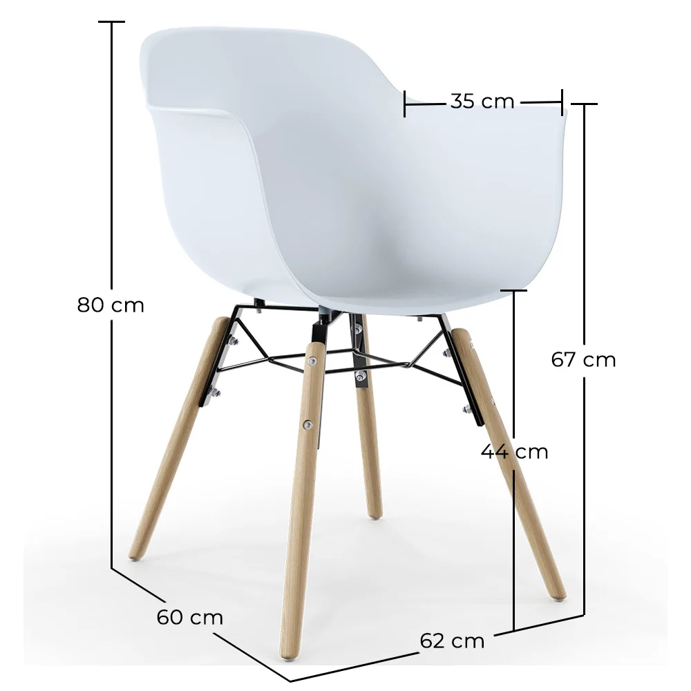 Krzesło do Jadalni - Skandynawski Design - Drewniane Nogi - Zestaw 2 - Nordika image 10