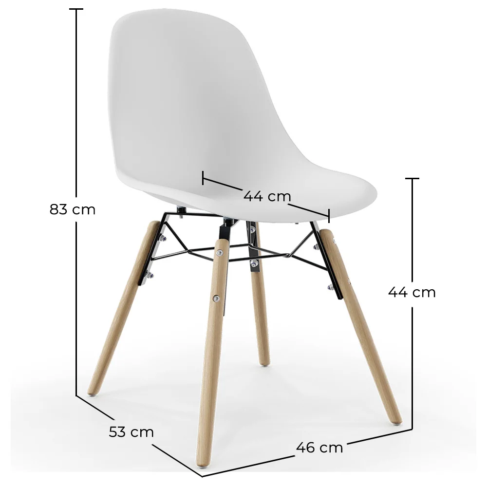 Krzesło do Jadalni - Skandynawski Design - Drewniane Nogi - Zestaw 2 - Skögur image 10