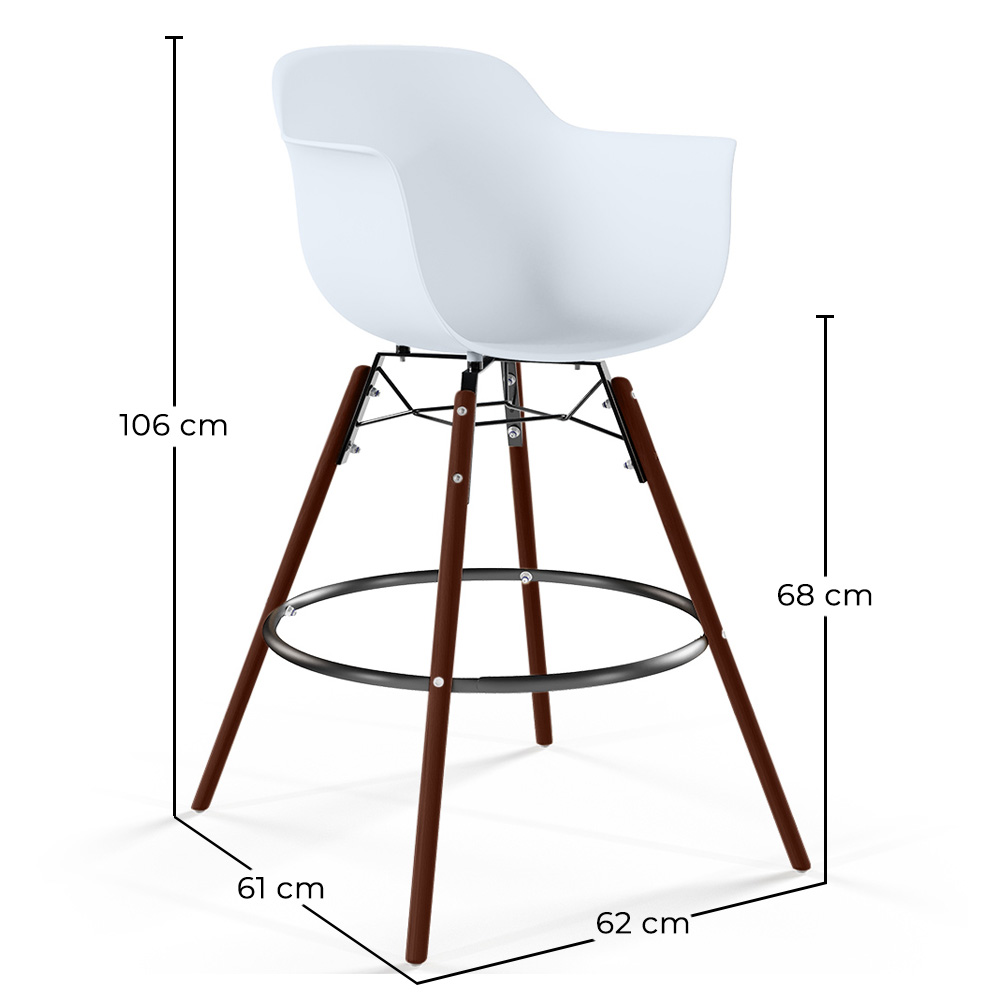 Stołek barowy - Design Skandynawski - Nogi z Ciemnego Drewna - Nordika image 10