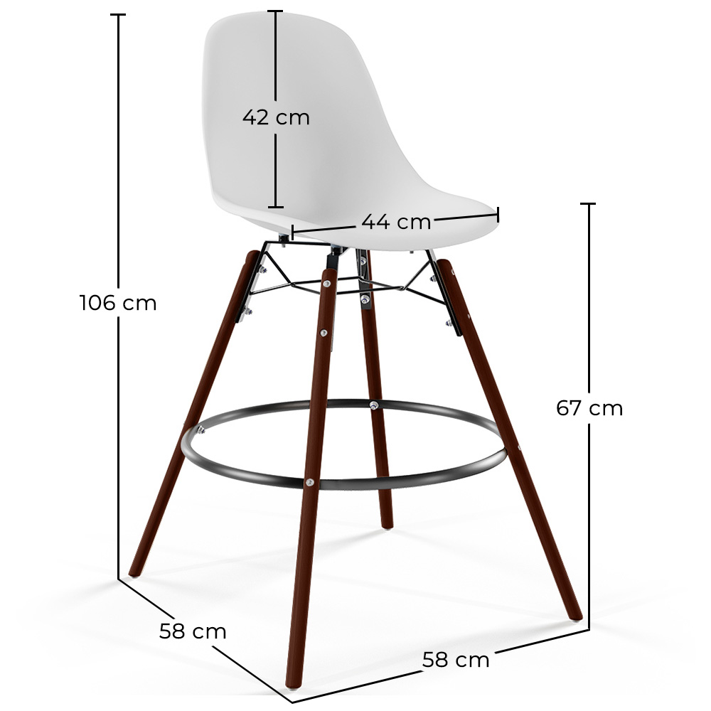 Stołki do Jadalni - Skandynawski Design - Ciemne Drewniane Nogi - Zestaw 4 - Skögur image 10