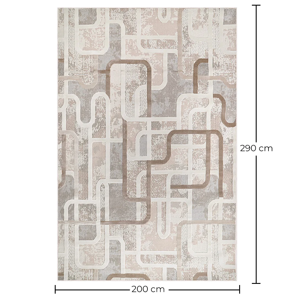 Duży Dywan z Nowoczesnym i Współczesnym Wzorem - Beżowy (290x200 cm) - Ornate image 10