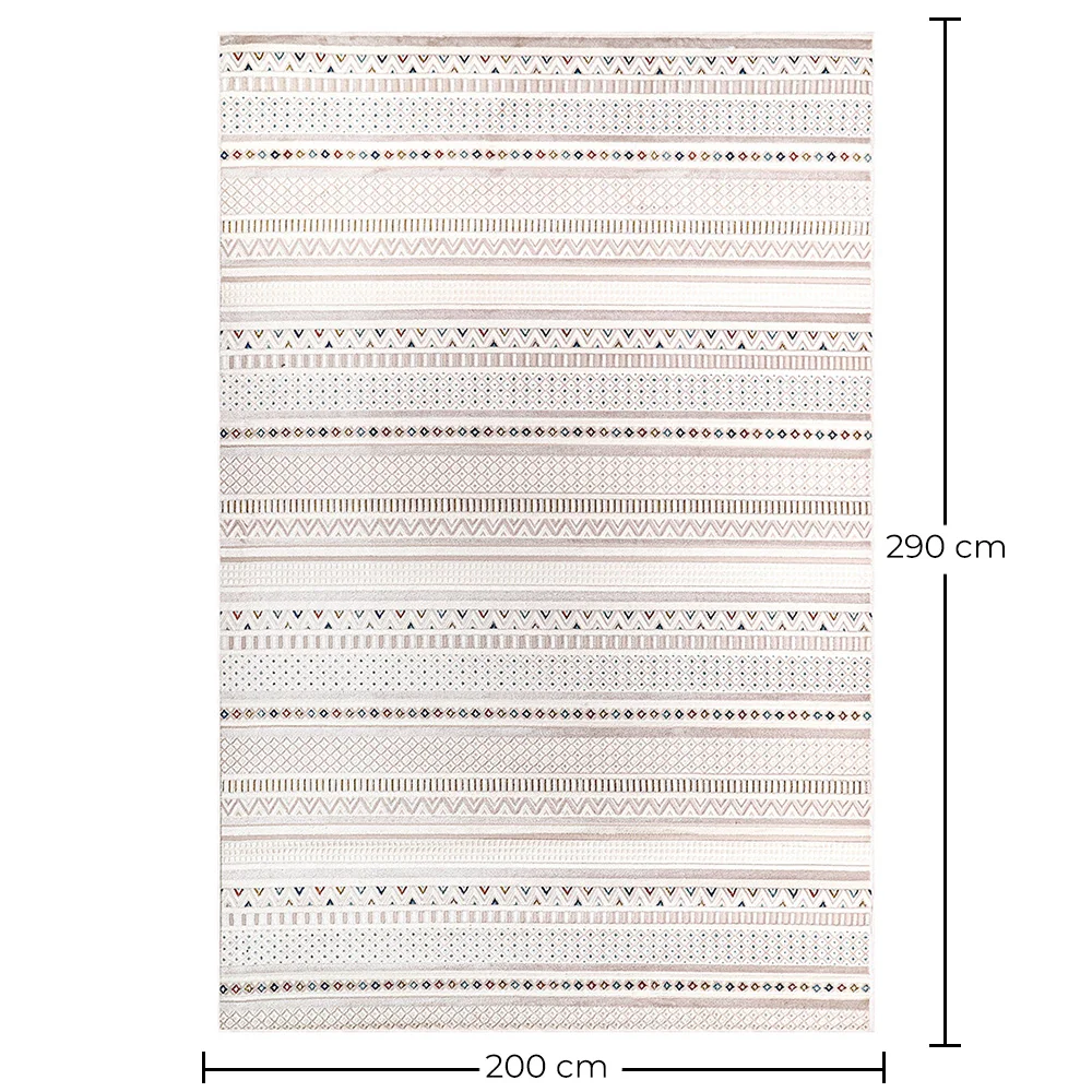 Duży Dywan z Nowoczesnym i Współczesnym Wzorem - Beżowy (290x200 cm) - Ferrum image 10