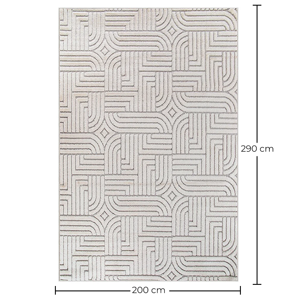 Duży Dywan z Nowoczesnym i Współczesnym Wzorem - Beżowy (290x200 cm) - Rosella image 10