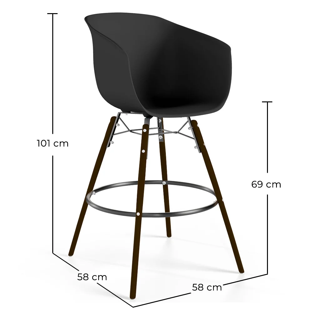 Hoker Barowy - Skandynawski Design - Ciemne Drewniane Nogi - Pirela image 10