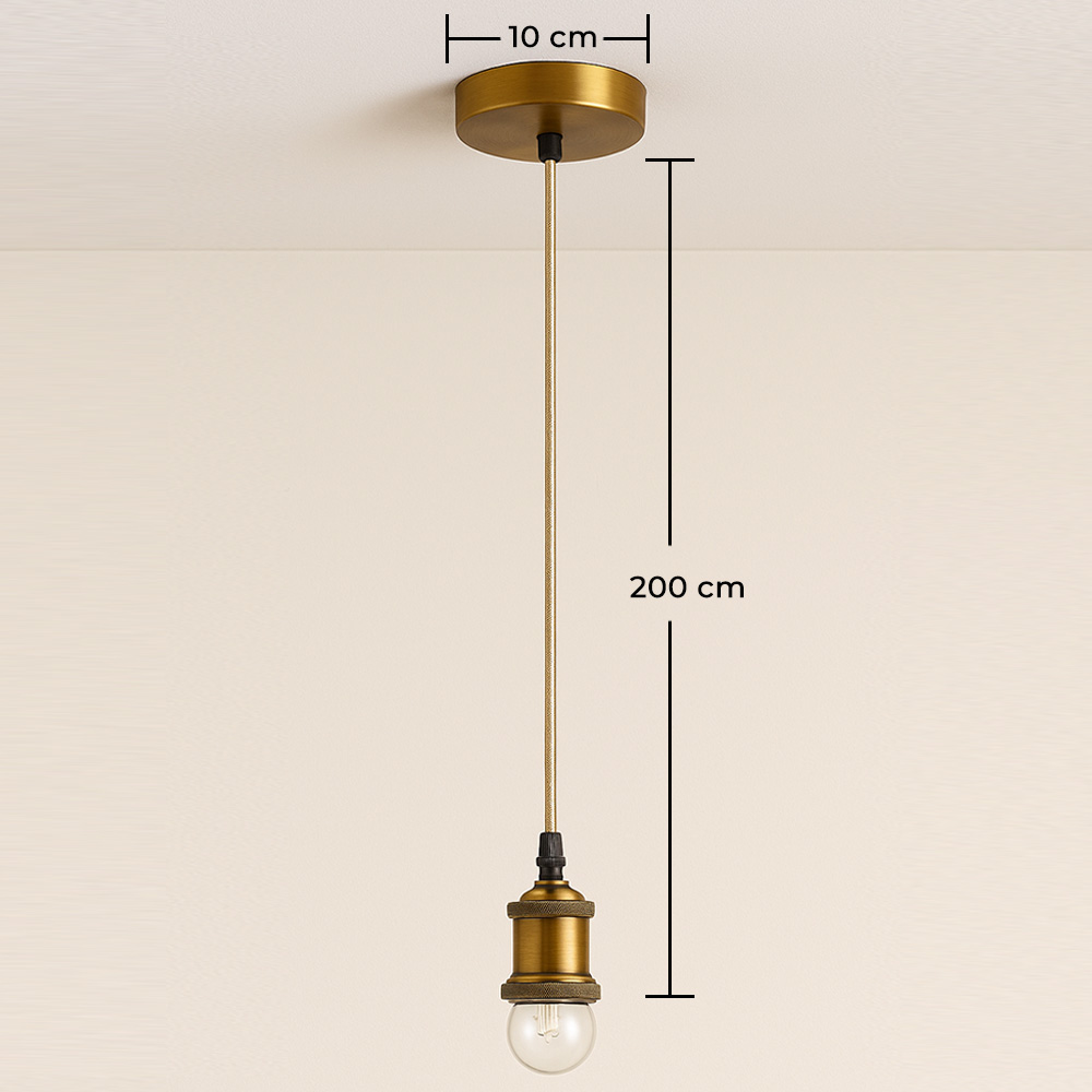 Kabel do lampy wiszącej w kolorze postarzanego złota z regulacją wysokości - Berrey image 10