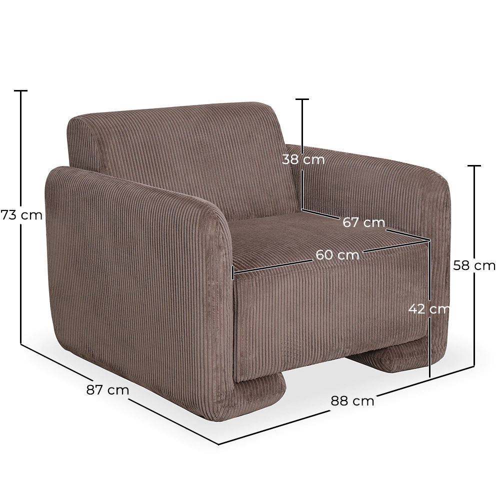 Fotel Tapicerowany Aksamitnym Sztruksem – Nowoczesny Design - November image 10