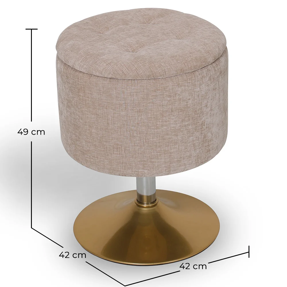 Taboret Ze Schowkiem Tapicerowany W Chenille - Tony image 10