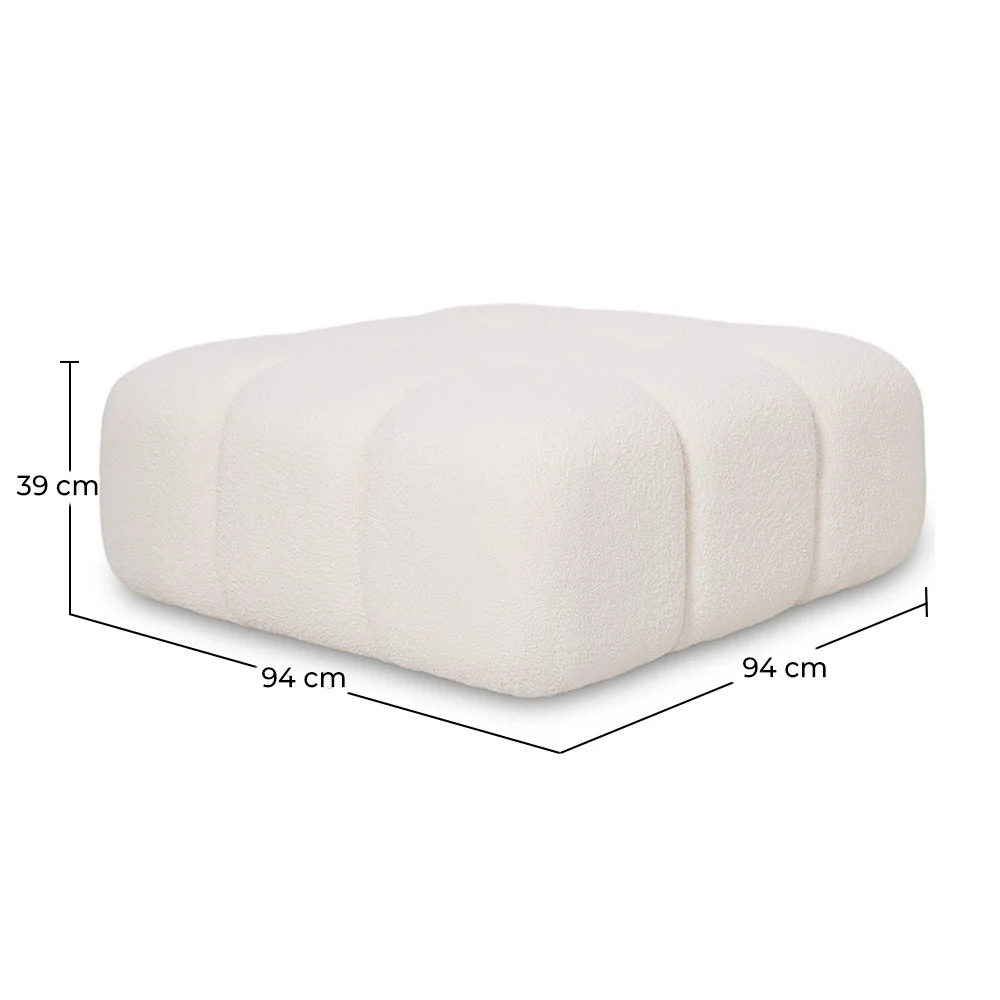 Puf Modułowy Tapicerowany Tkaniną Bouclé - Nowoczesny Design – Kompatybilny Z Sofą Modułową Bianca image 10