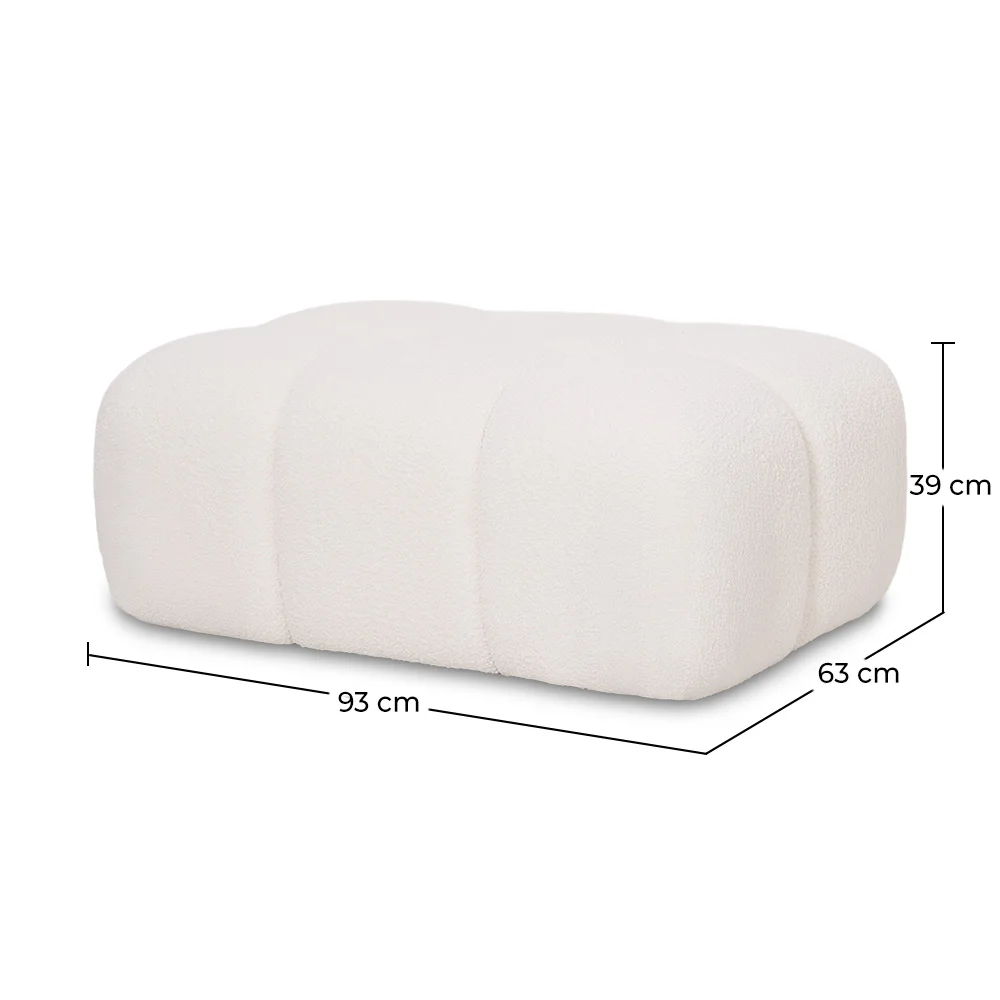 Puf Modułowy Tapicerowany Tkaniną Bouclé - Nowoczesny Design (93х63) – Kompatybilny Z Sofą Modułową Bianca image 10