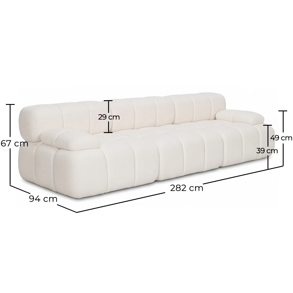 Modułowa sofa tapicerowana tkaniną bouclé - 3/4-osobowa - Bianca image 10