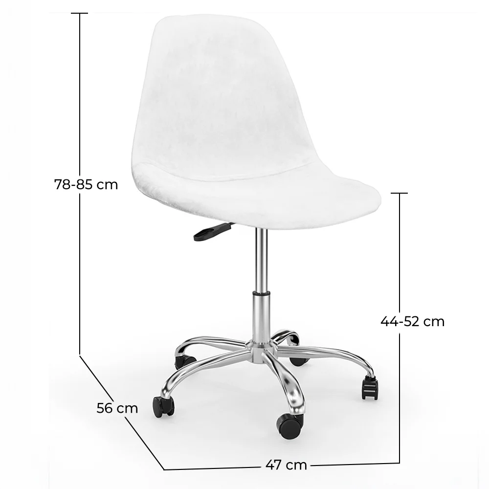 Krzesło biurowe obrotowe z kółkami – tapicerka aksamitna – nogi stalowe - Denisse image 10