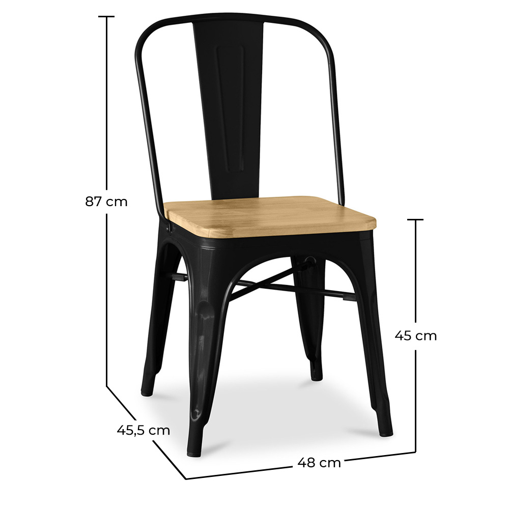 Krzesło do jadalni - Wzór przemysłowy - Drewno i stal - Stylix image 10