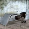 Fotel z podłokietnikami - Aviator Style - Tapicerowany skórą - Via image 7