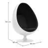 Fotel designerski z podłokietnikami - tapicerowany tkaniną - Eny image 7