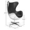 Designerski fotel z podłokietnikami - Egg Design - skóra i metal - Cocoon image 7