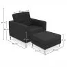 Designerski fotel z podnóżkiem - kaszmirowy - Konel image 7