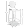 Stołek barowy z oparciem - Transparent Design - 65cm - Victoria Queen image 7