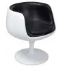 Krzesło do salonu - białe designerskie krzesło - tapicerowane skórą - Geneva image 7