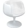 Krzesło do salonu - białe designerskie krzesło - tapicerowane skórą - Geneva image 7