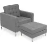 Designerski fotel z podnóżkiem - kaszmirowy - Konel image 7