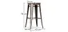 Stołek barowy w stylu industrialnym - drewno & stal - 76cm - Stylix image 7