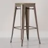 Stołek barowy w stylu industrialnym - drewno & stal - 76cm - Stylix image 7