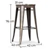 Stołek barowy w stylu industrialnym - drewno & stal - 76cm - Stylix image 7