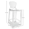 Stołek barowy z oparciem - Transparent Design - 75cm - Victoria Queen image 7
