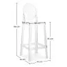 Stołek barowy z oparciem - Transparent Design - 75cm - Victoria Queen image 7