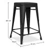 Stołek barowy w stylu industrialnym - matowa stal - 60cm - Stylix image 7