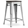 Stołek barowy - Wzornictwo Przemysłowe - Drewno & Stal - 60cm -Stylix image 7
