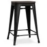 Stołek barowy - Wzornictwo Przemysłowe - Drewno & Stal - 60cm -Stylix image 7