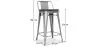 Stołek barowy z oparciem - drewno i stal - 60 cm - Stylix image 7